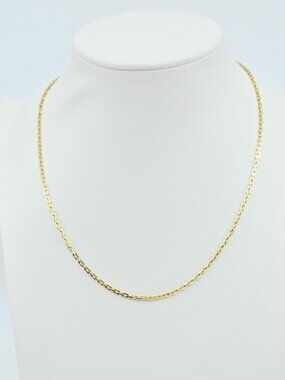 Beautiful 18K Karat Solid Yellow Gold Designer Custom Cable Link Chain Necklace